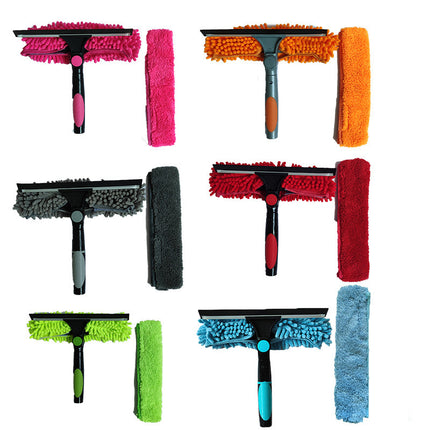 Cross-Border 2-in-1 Window Cleaning Scraper, Glass Cleaning Brush, Wiper, Glass Scraper, Double-Sided Glass Cleaning Tool