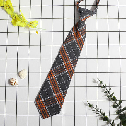 JK Small Tie Women's College Style Lazy Japanese Style Plaid Uniform Shirt Tie Student ins Men's and Women's Short Free Tie