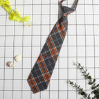 JK038 dark gray orange check tie