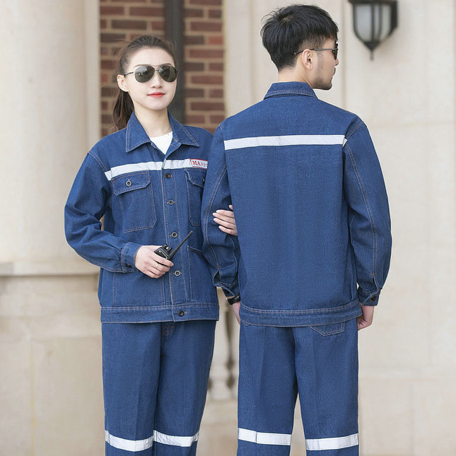 Pure Cotton Reflective Strips for Coal Mines, Spring & Fall Models, State Grid Electric Welders, Thickeneded Wear-Resistant Labor Protection Clothing