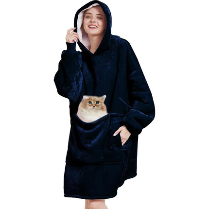 Amazon Hot Selling Autumn and Winter Flannel Double Layer Pajamas fleece-lined Warm Long Sleeve plus size Pet Bag Home Clothes