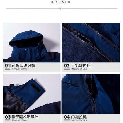 Rush Clothes Custom Logo Women's Three-in-One fleece-lined Thickened Two-Piece Fashion Brand Couple's Detachable Jacket in Autumn and Winter