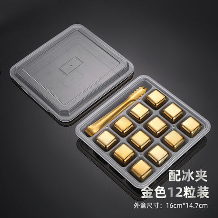 304 Food Grade Stainless Steel Ice Cube Quick-Frozen Ice Tartar Set Bar Whiskey Iced Red Wine Metal Ice Cubes