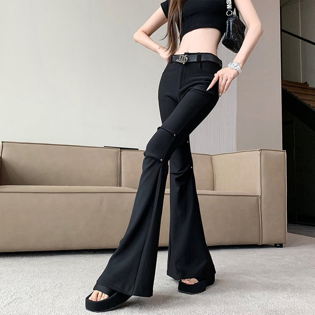 Design black slimming versatile leggings cross-border women's clothing spring and summer new high waist slim mop horseshoe pants