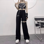 Black [pants + butterfly chain] / S