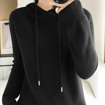 Long sleeve hooded pullover sweater women's bottoming sweater Korean style loose casual knitted sweater Spring and Autumn New hoodie