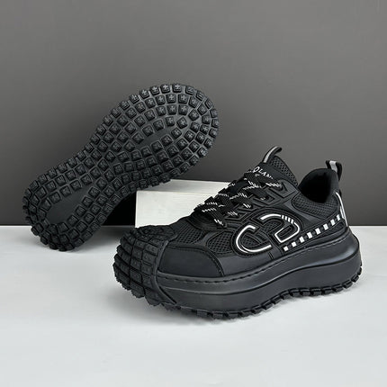 2025 Summer New Men's Shoes Increased Thick Bottom Breathable Mesh Sports Casual Shoes Mecha Style Niche Torre Shoes