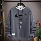 Round neck sweatshirt with broken hook gray / (s size) weight 70-85