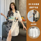 Black and white all-over printed butterfly [nightgown + shorts] / M【 40-50kg 】