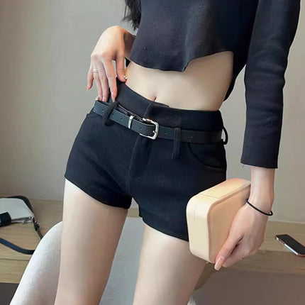 High Waist Tight Sexy Spice Girls Casual Shorts 2024 Summer New Elegant Super Shorts Slim Black Hot Pants