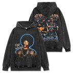 Washed black hooded / S