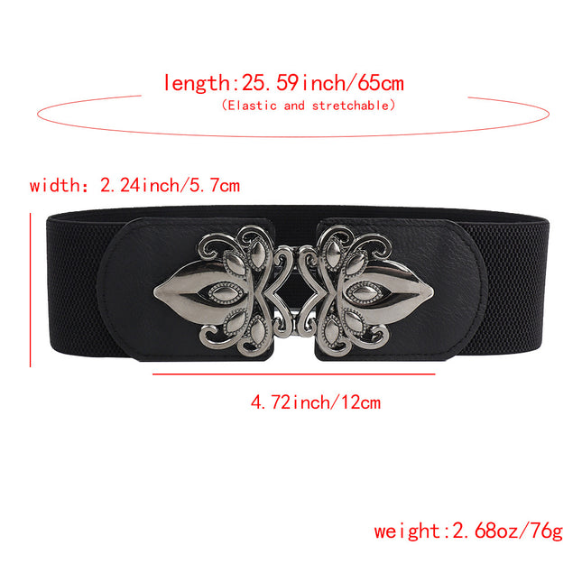 New Fashion Sale Women's Elastic Waistband Fashion Elastic Wide Waistband Casual with Skirt Decoration Wide