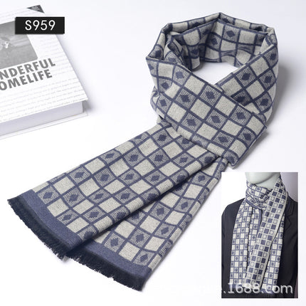 New Plaid Scarf for Men in Autumn and Winter, New Korean Version for Boyfriend, Plaid Scarf, Shawl, Male and Female Students, Couple to Keep Warm