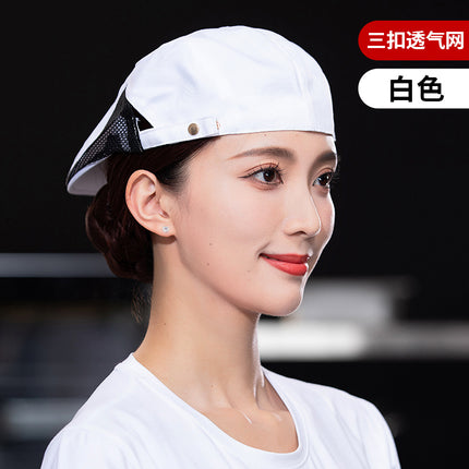 Catering work beret hot pot shop bakery coffee shop waiter breathable net cap oil smoke-proof chef cap