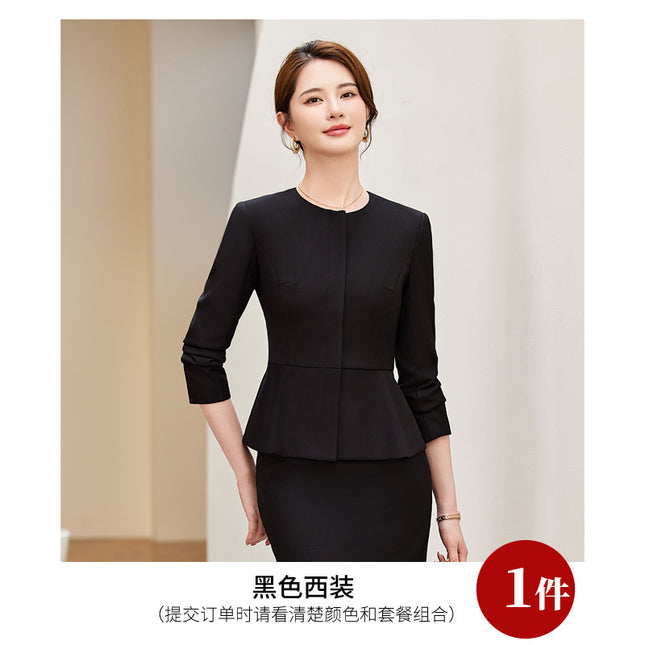 Hotel front desk manager formal dress 2024 new business attire female temperament suit counter sales slim work clothes