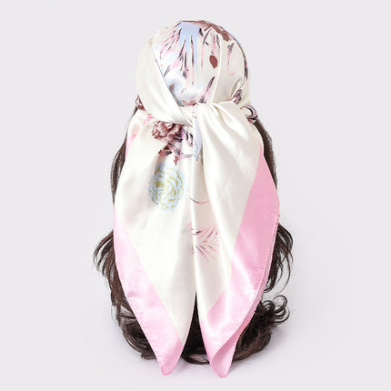 Spring and Autumn New Large Square Scarf Large Silk Scarf Decorative South Korea All-match Women's Scarf Headscarf Scarf Chic Style Hair Belt Art