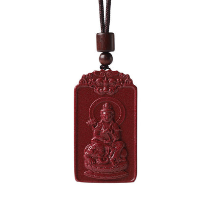Natural star cinnabar Guardian pendant men's and women's Zodiac purple gold sand animal year necklace animal Buddha pendant