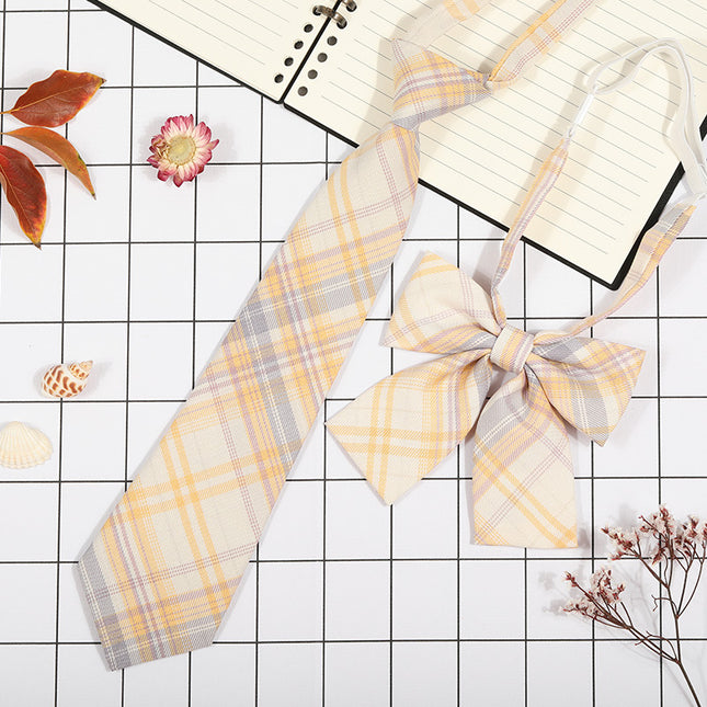 Japanese Plaid JK Tie Tie Set Women's College Style Graduation Photo Free Accessories Korean Style Bow Mariners Suit