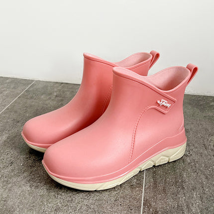 Fashionable Short-Tube Outdoor Women's Shoes, Versatile Sweet Water Shoes, Non-Slip Women's Rubber Slip-On Water Boots