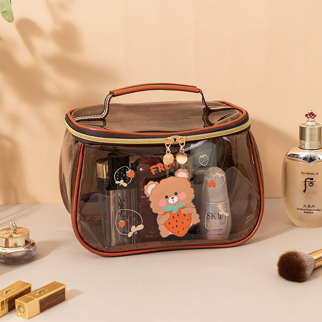 Cross-border Hot Selling PVC Large Capacity Transparent Toiletry Bag Cosmetic Storage Bag Waterproof Portable Cosmetic Storage Cosmetic Bag
