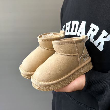 Children's Snow Boots 2025 Winter New Style Girls' Fleece-Lined Short Boots Boys' Thickened Cotton Boots Warm Waterproof Baby Shoes