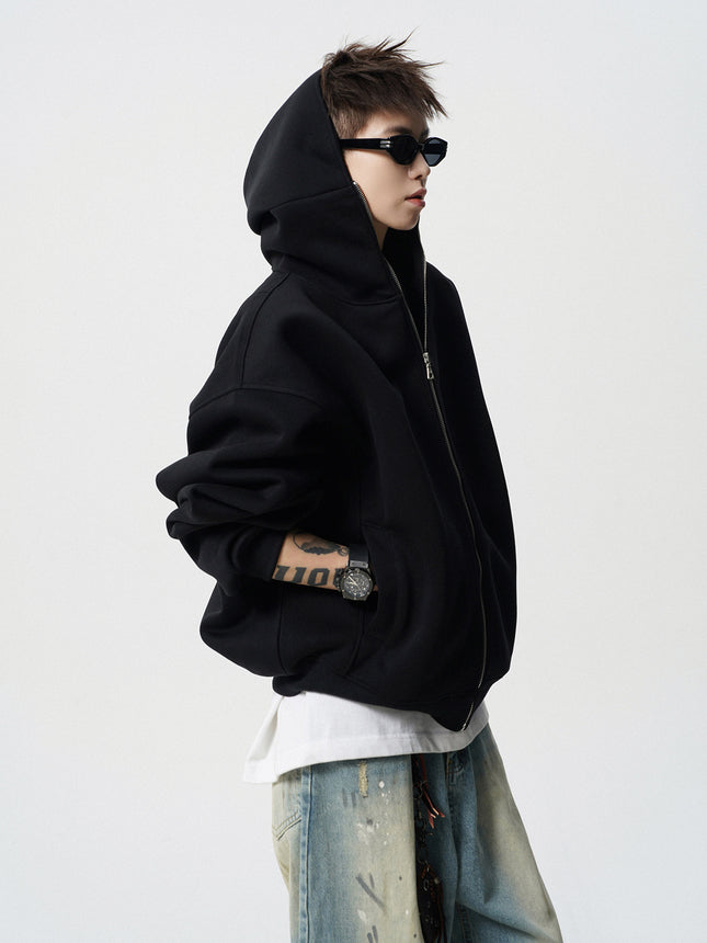 American Style High Street Cardigan Jacket Men's Winter Fashion Brand Heavy Thickened Warm Hooded Sweater cleanfit Sports Hoodie