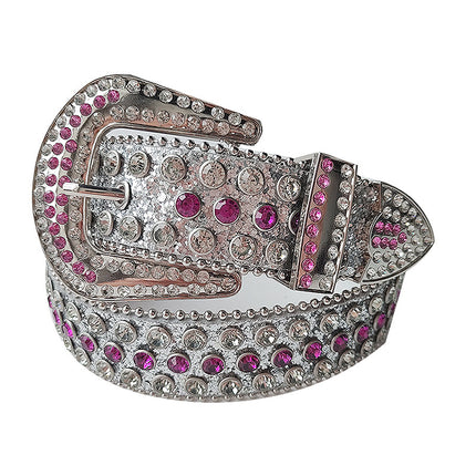 Women's Belt with Rhinestone Inlay Decoration, Versatile for Jeans, Bbsimon Belt Manufacturer Wholesale, Personalized and Trendy
