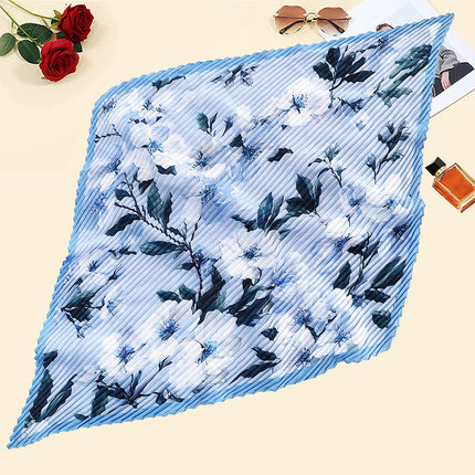 New wrinkled small square scarf female Korean imitation silk printed wrinkled small scarf Joker scarf decorative scarf wholesale