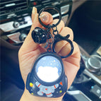 Black astronaut-lighting keychain