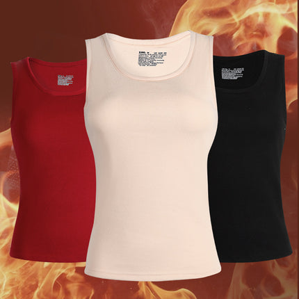 Women's Thermal Vest with Fleece Lining, Thickened Winter Underwear for Cold Protection, Inner Wear, Women's Base Layer Round Neck Vest Top
