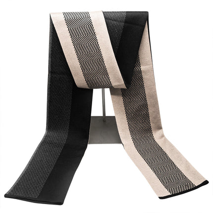 2025 Men's Autumn and Winter Warmth Essential Cold-Proof Knitted Scarf High-End Korean Fashion Versatile Scarf British Style