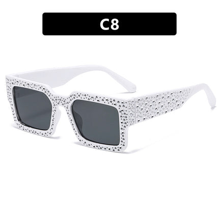 Diamond-Encrusted Starry Sky Square Sunglasses, Personalized Sunglasses, Fashionable Internet Celebrity Street Photography, Catwalk Versatile Sunglasses