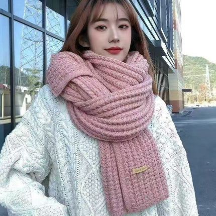 Korean Ins Retro Warm Scarf Winter New Scarf Versatile Casual Neck Cover Cold-Proof Knitted Popular Scarf