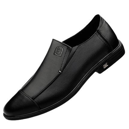 Old People's Head Business Casual Round Head Shallow Mouth Soft Leather Breathable Summer Dress Wedding Leather Shoes Daily Work Men's Shoes