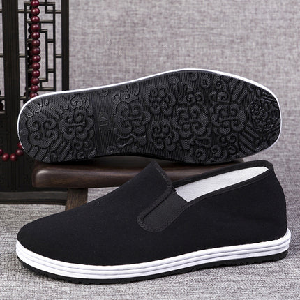 Wholesale Old Beijing Cloth Shoes for Men, Breathable Sweat-Absorbent Rubber Soles, Work Casual Men's Shoes, Handmade Thousand-Layer Sole Vulcanized Shoes