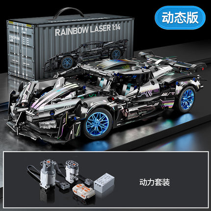 Compatible with Lego Black Gold V12 Cyberpunk Rambo Remote Control Building Blocks Sports Car Racing Children's Toys Cross-Border Wholesale