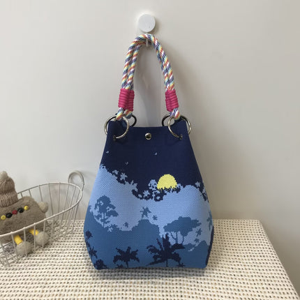 Korean Style New Ins Knot Handbag Spring and Autumn Portable Bucket Bag Travel All-match Small Large Capacity Handbag