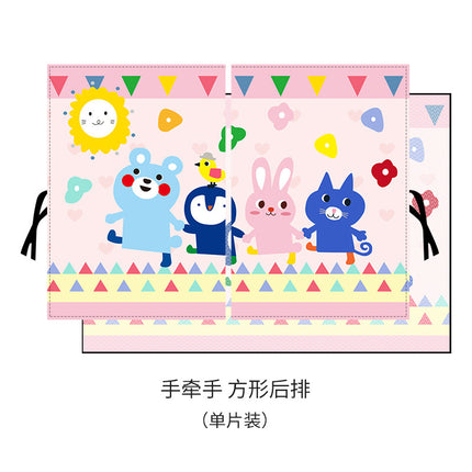 Children's car window sunshade magnetic suction double-layer perspective mesh sun protection heat insulation light blocking side window cartoon curtain