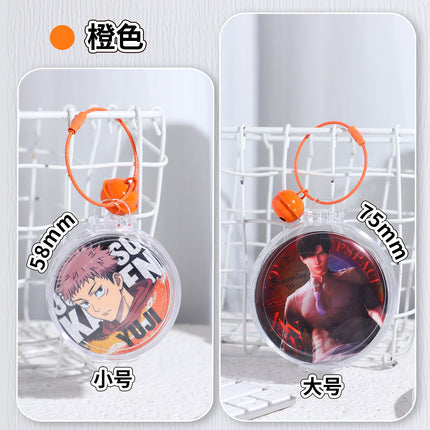 Round Badge Holder Box 58mm 75mm Badge Case Transparent Acrylic Portable Storage Box