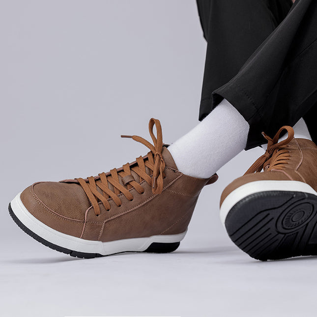 Men's shoes autumn and winter new high-top board shoes men's casual business shoes ins versatile sports fashion shoes one-piece delivery