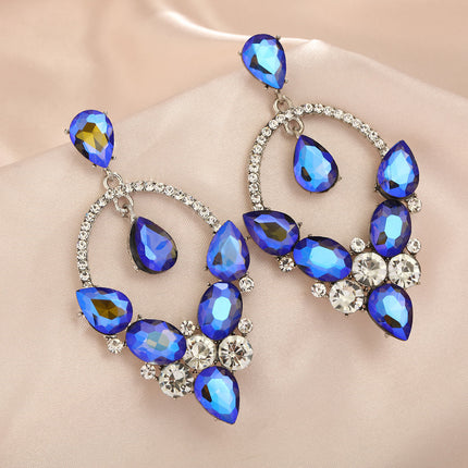 Light Luxury Style Crystal Tassel Earrings for Women, Super Flash Diamond-Encrusted Long Elegant Earrings, Exquisite and Versatile Exaggerated Earrings for Ladies