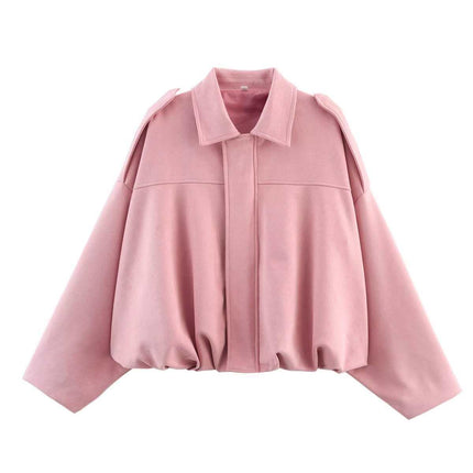 AliExpress bomber jacket fashion cross-border casual European and American bat sleeve top wholesale women's zipper