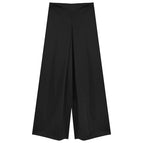 8866 black wide-leg floor-length pants / S length 99cm