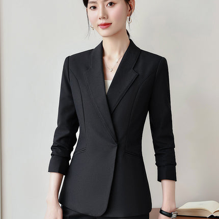 Grey Professional Long-sleeved Suit suit Women's 2024 Temperament Autumn Hotel Front Desk Work Clothes High-end Jewelry Store Fixtures