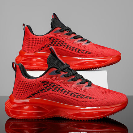 Summer Men's Shoes 2025 New Air Cushion Shock-Absorbing Soft Sole Casual Sports Running Shoes Deodorant Thin Breathable Mesh Shoes