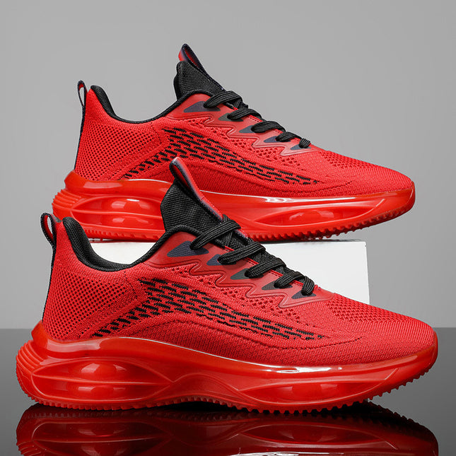 Summer Men's Shoes 2025 New Air Cushion Shock-Absorbing Soft Sole Casual Sports Running Shoes Deodorant Thin Breathable Mesh Shoes