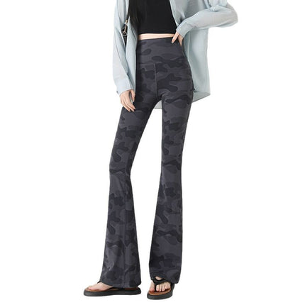 High Waist Camouflage Shark Pants Women's Outer Wear 2025 New Spring Thin Leggings Belly Hip Yoga Pants