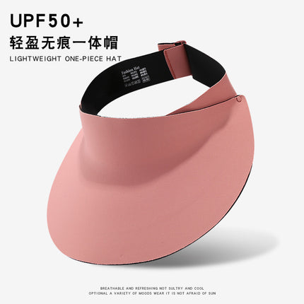 Traceless Sun Hat Women's Anti-UV Sun Hat Summer Outdoor Sports Large Brim Empty Top Foldable Sun Hat