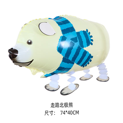 Walking animal balloon online celebrity cartoon walking pig balloon night market stall push aluminum film balloon wholesale