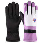 Ski red label—purple with white